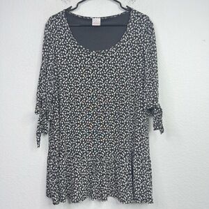 Luna‎ Shirt Womens 2X Floral Dark Romantic Fairy Cottagecore Flowy Tiered Tunic